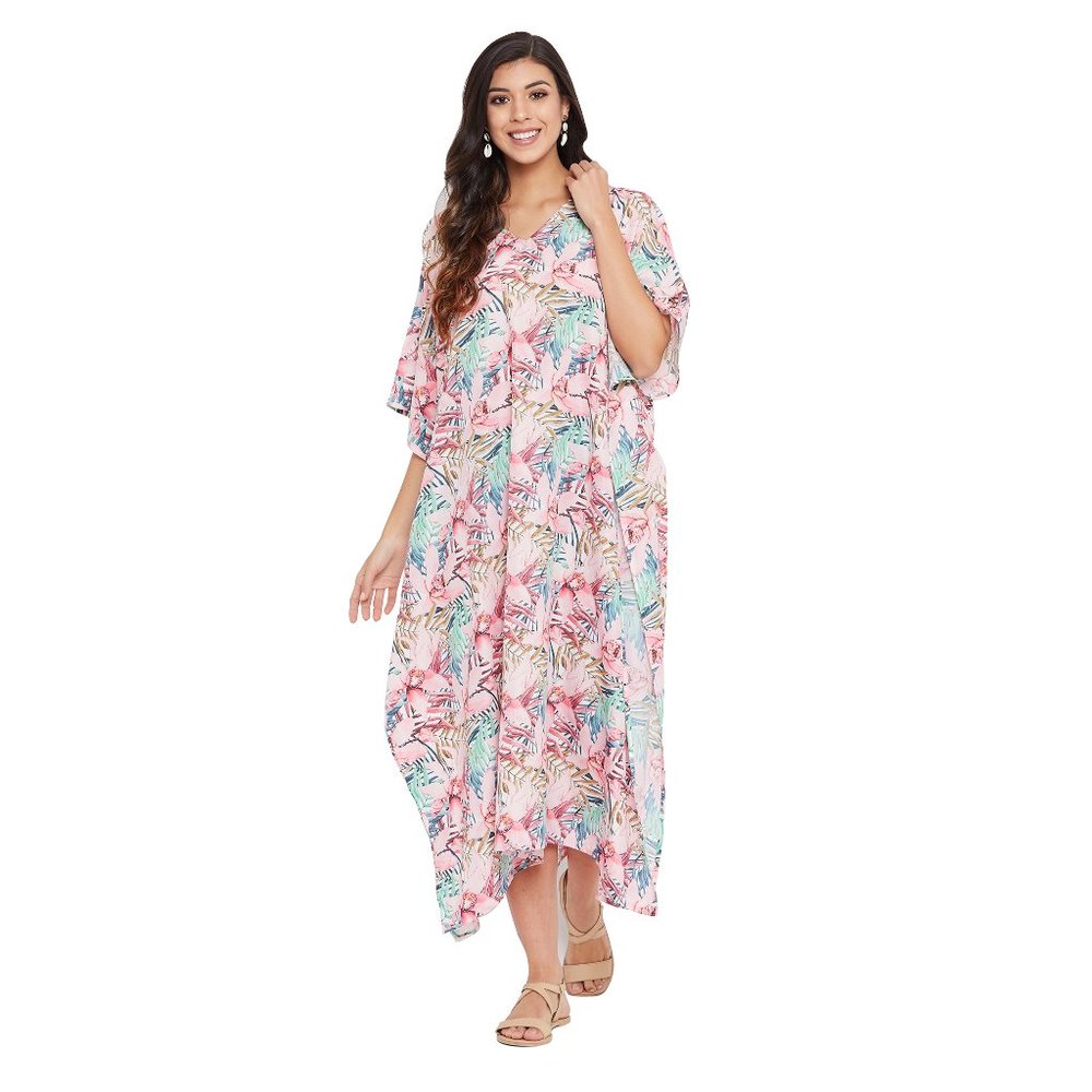 Women Caftan Plus Size Beach Cover Up Soft & Comfortable Maxi Dresses - Picture 3 of 7